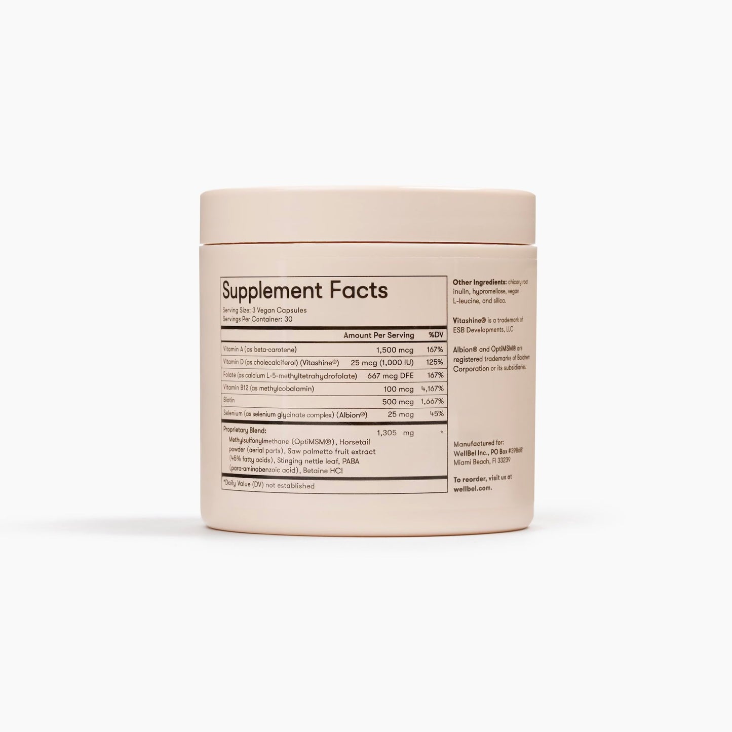 WELLBEL Women Hair, Skin & Nails Supplement (90 Count)